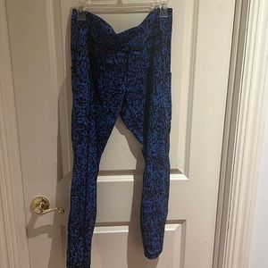 Blue and black Lululemon leggings